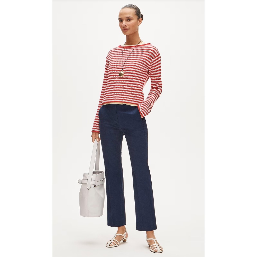 J.Crew | NWT Kaya Pant in Sateen Deep Marina Navy Cropped Flare | Sz 2